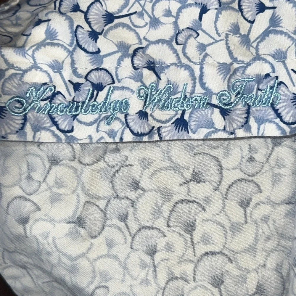 Robert Graham Blue Bellflower Tailored Woven Shirt M Button Up Collar S/S Casual